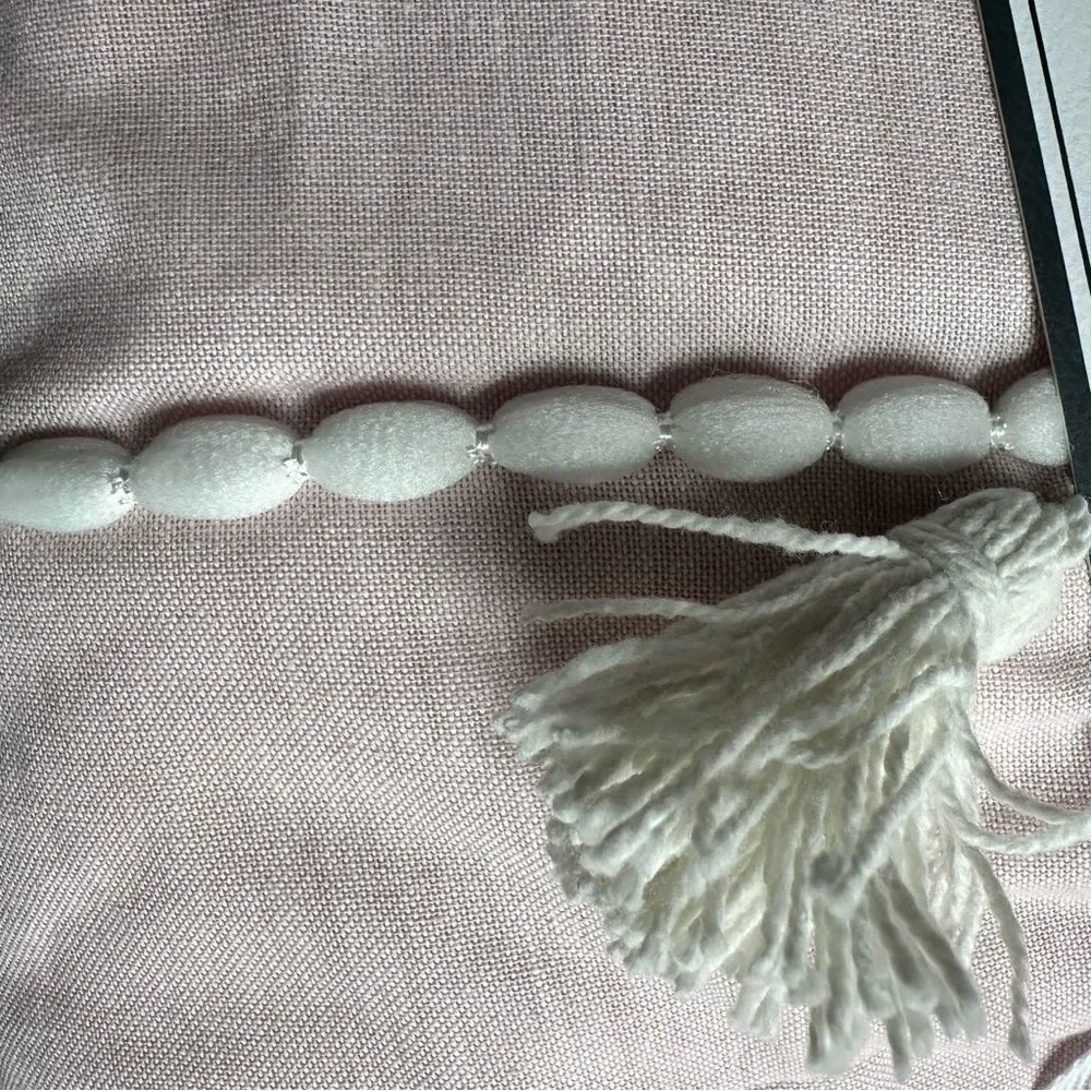 NWT Chambray Cotton Tassel Duvet Cover Blush Twin